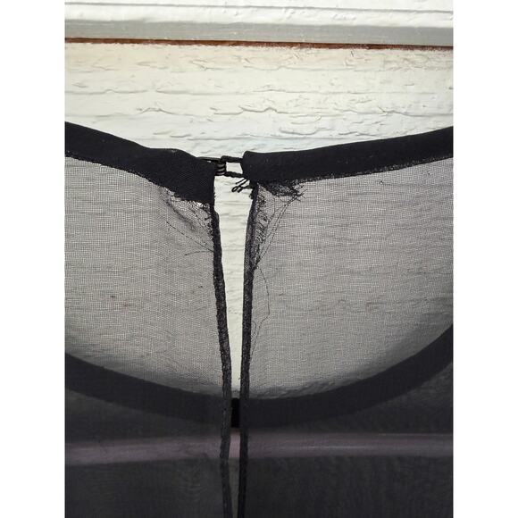 Vintage *Ann Hobbs for Cattiva* Black Sheer Dress Rhinestone Detail Women's 10 - Picture 6 of 9